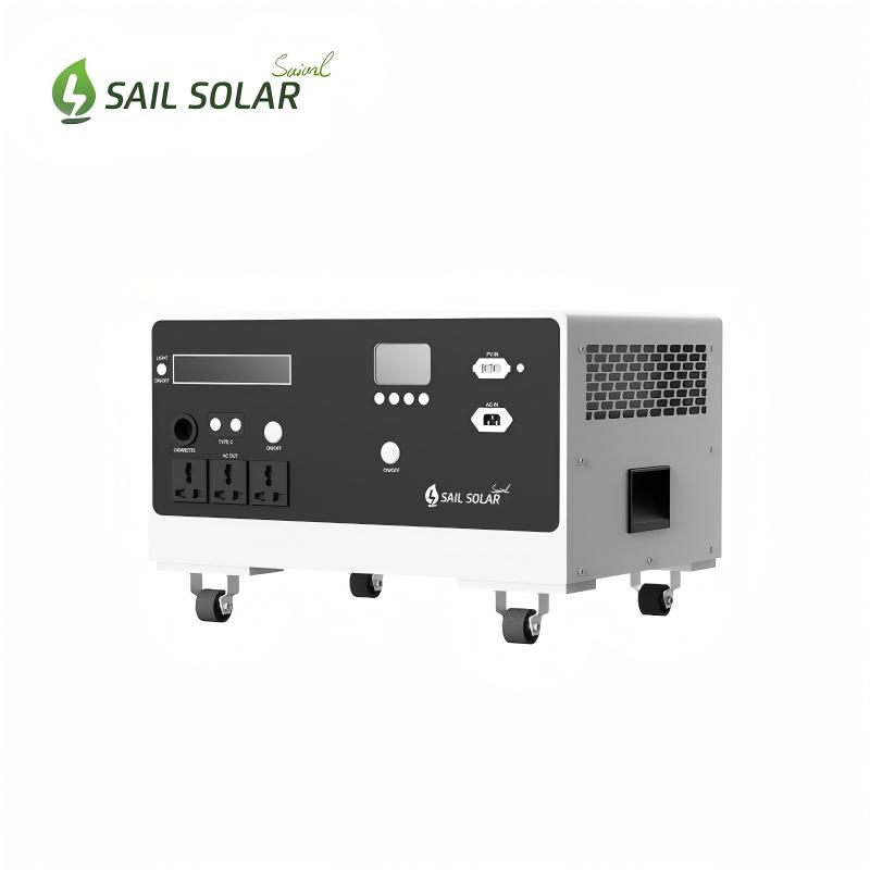 Sistema de alimentación portátil Sail Solar All In One ESS de 2 kW con inversor y batería de litio de 2,56 kWh para uso doméstico.