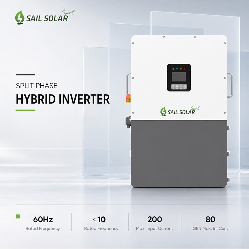 Inversor híbrido SAIL SOLAR Split Phase 3 MPPT de 8-15 kW para uso residencial.